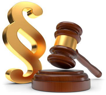 Bild zeigt Paragraphenzeichen und Hammer